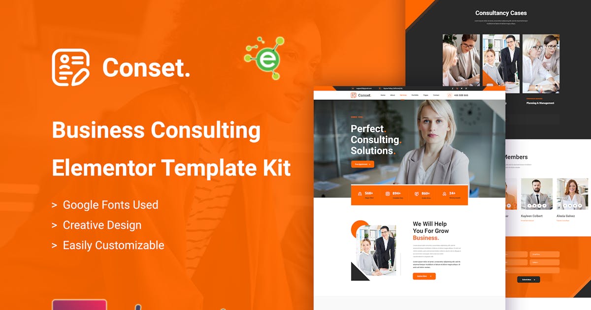 Conset - Business Consulting Elementor Template Kit