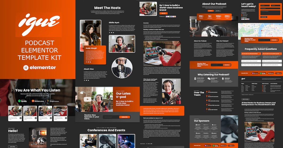 iGUE – Podcaster Elementor Template Kit