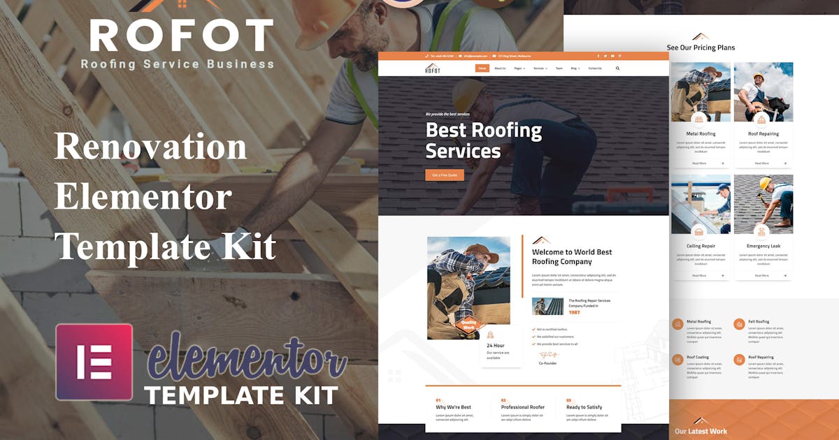 Rofot – Renovation Elementor Template Kit