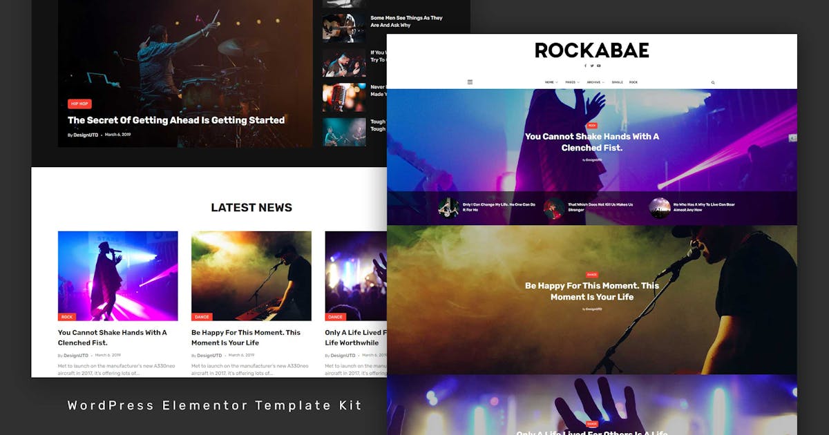 Rockabae – Music Blog & Magazine Elementor Template Kit