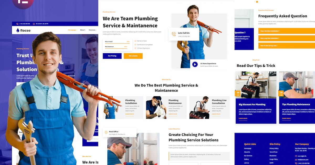 Rocee – Plumbing Service & Maintenance Elementor Template Kit