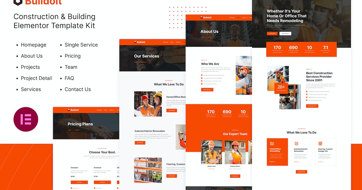 Buildoit | Construction & Building Elementor Template Kit