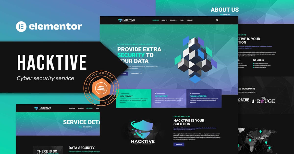 Hacktive – Cyber Security Service Elementor Template Kit