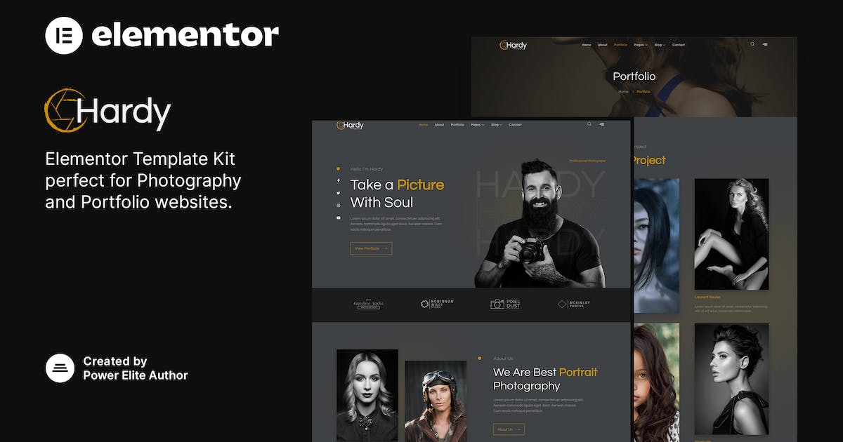 Hardy - Photography & Portfolio Elementor Template Kit