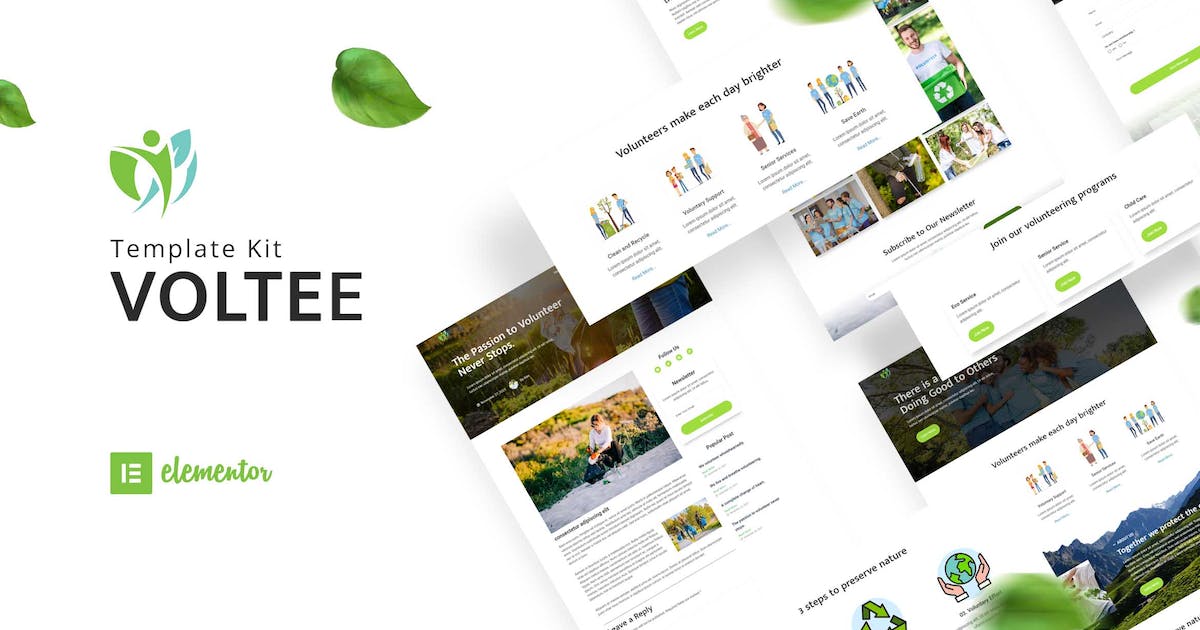 Voltee – Volunteering Service Elementor Template Kit