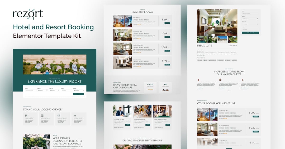 Rezort – Hotel & Resort Booking Elementor Template Kit