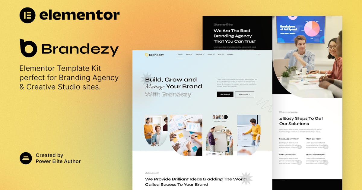 Brandezy - Branding Agency & Creative Studio Elementor Template Kit