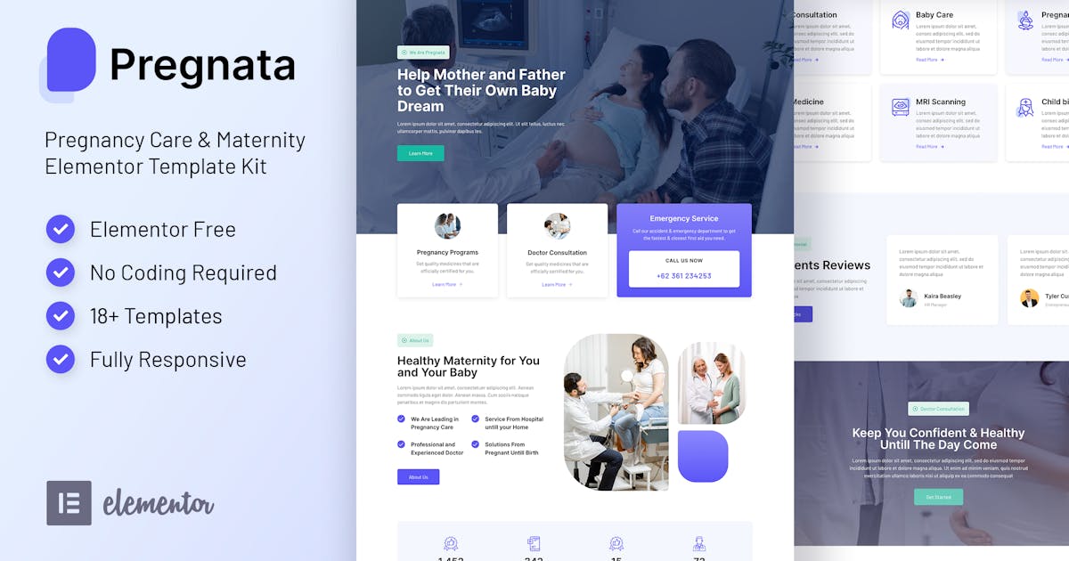 Pregnata - Pregnancy Care & Obstetrician Elementor Template Kit