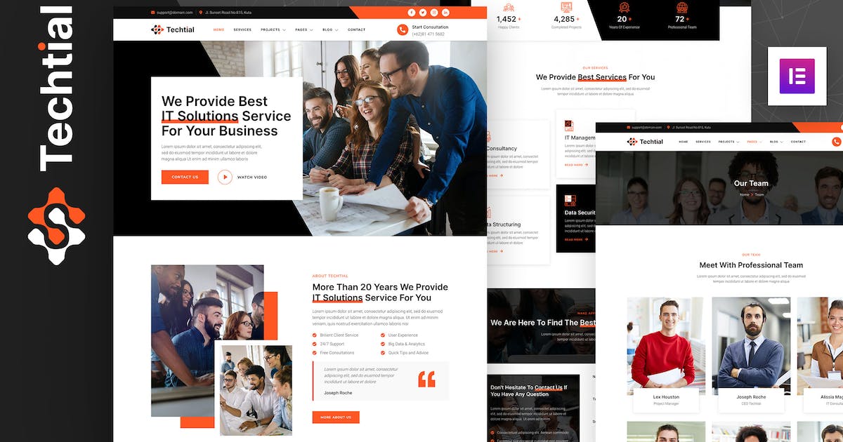Techtial - IT Solutions & Services Company Elementor Template Kit