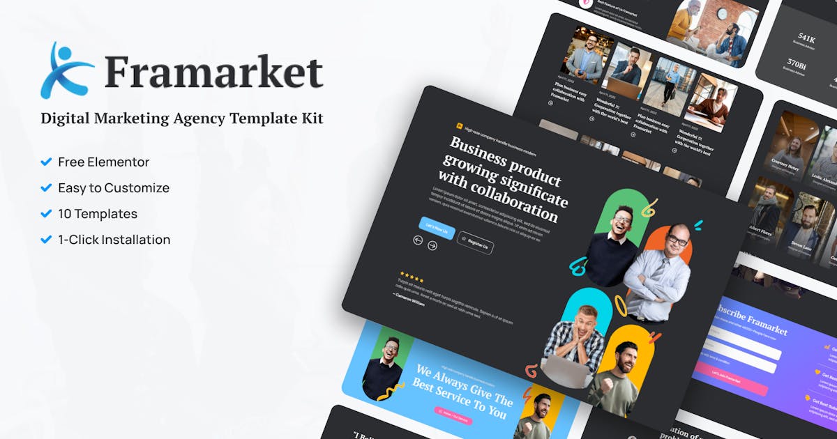 Framarket – Digital Marketing Elementor Template Kit