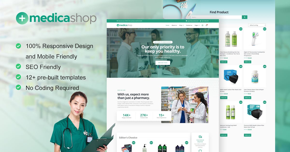 MedicaShop – Pharmacy & Medical Store Elementor Template Kit