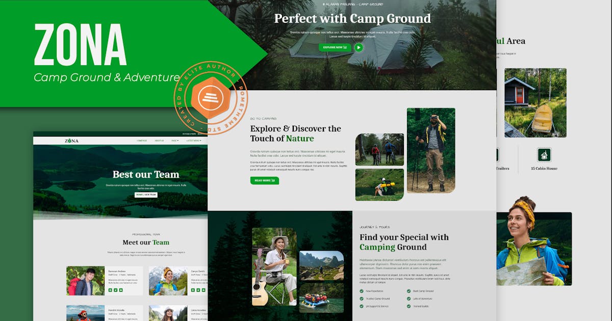 Zona – Camp Ground & Adventure Elementor Template Kit