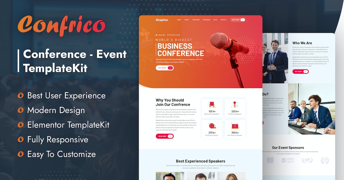 Confrico – Event & Conference Elementor Template Kit