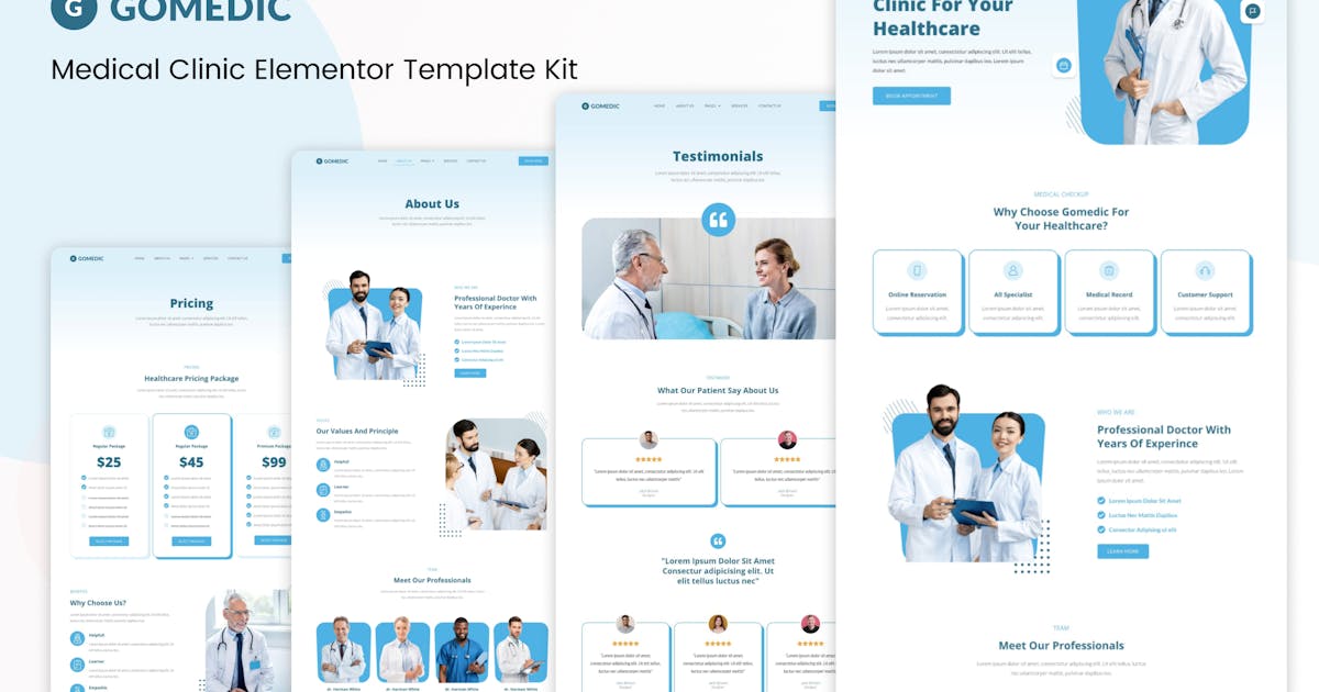 Gomedic – Medical Elementor Template Kit