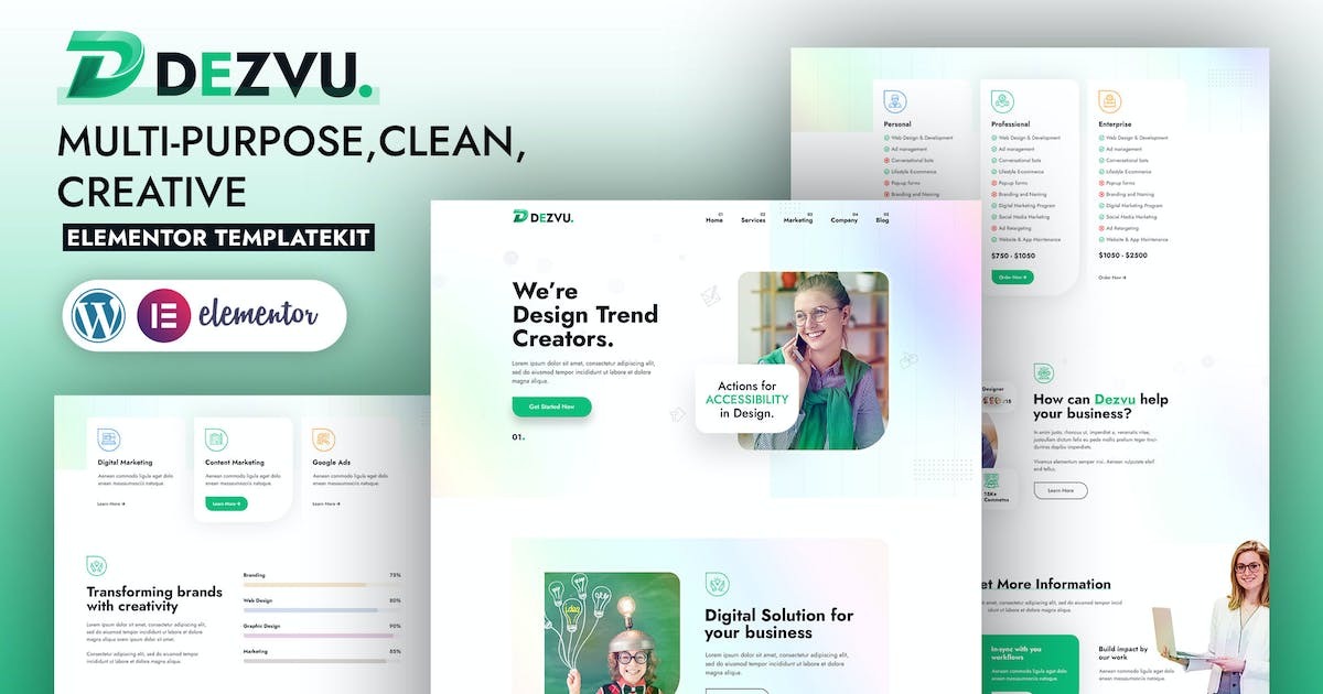 DezVu - Creative Agency Elementor Template Kit