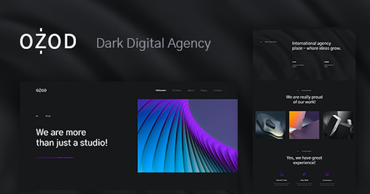 Ozod – Dark Digital Agency Elementor Template Kit