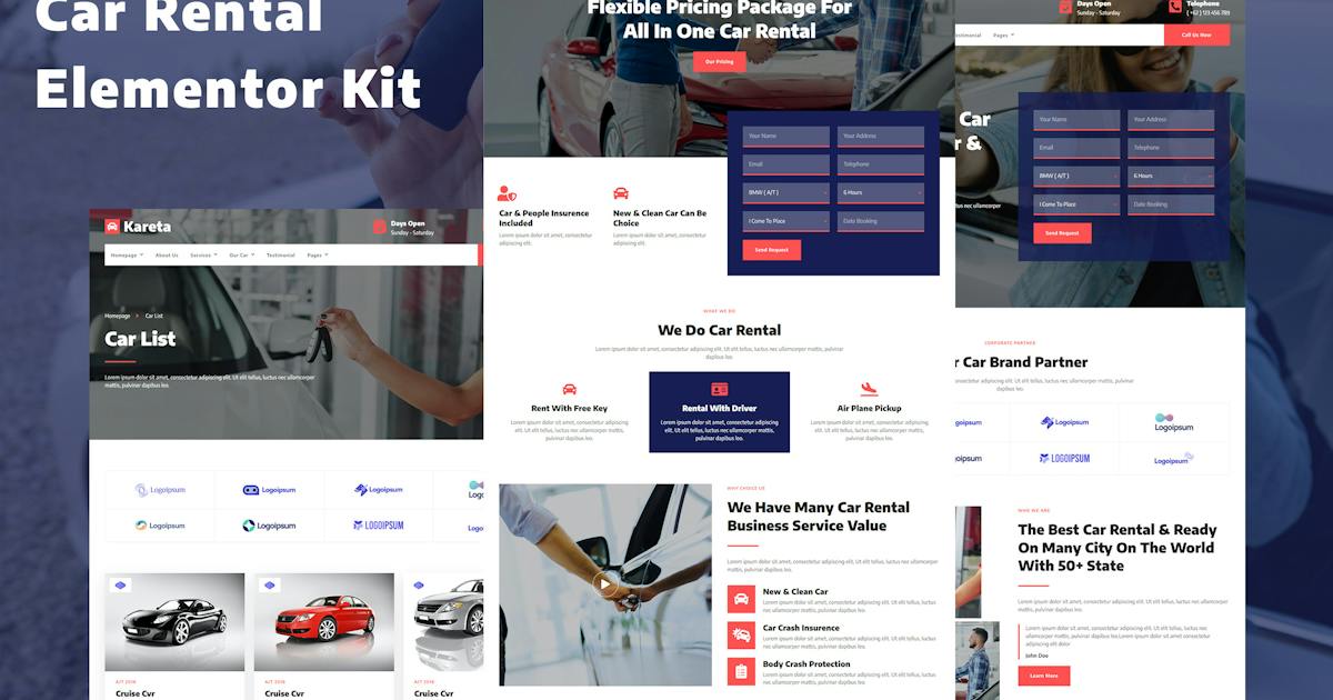 Kareta – Car Rental Services Elementor Template Kit