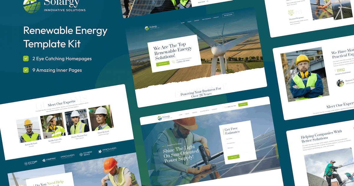 Solargy – Solar & Alternative Energy Elementor Template Kit