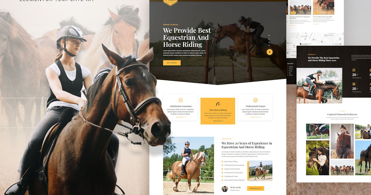 Horrses - Equestrian & Horse Riding Club Elementor Template Kit