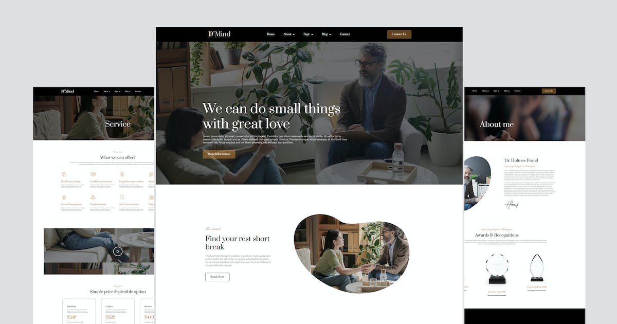 D’Mind – Psychology & Counseling Elementor Pro Full Site Template Kit