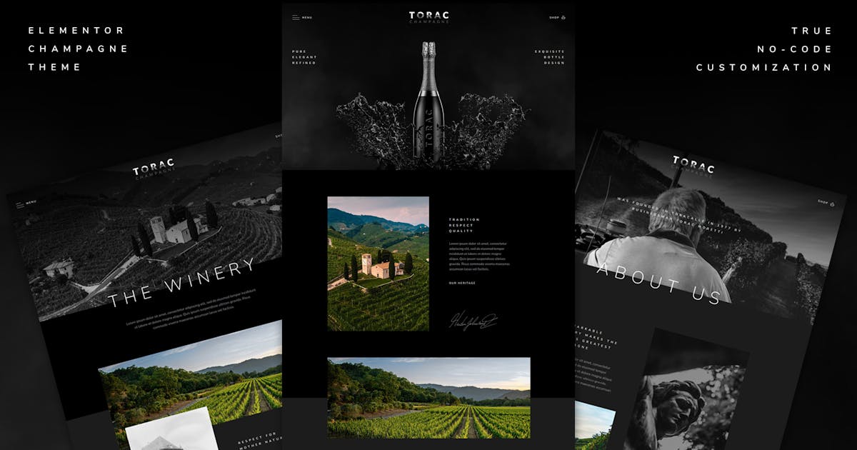 Torac – Champagne Elementor Template Kit