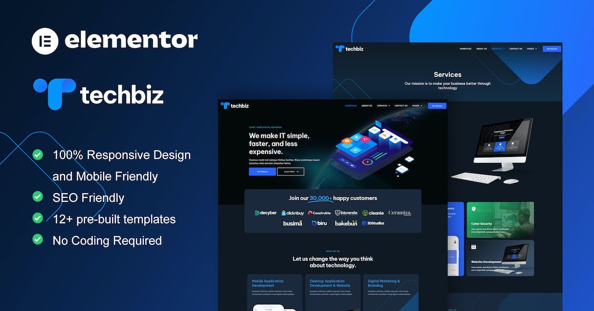 TechBiz – Tech Company Elementor Pro Template Kit