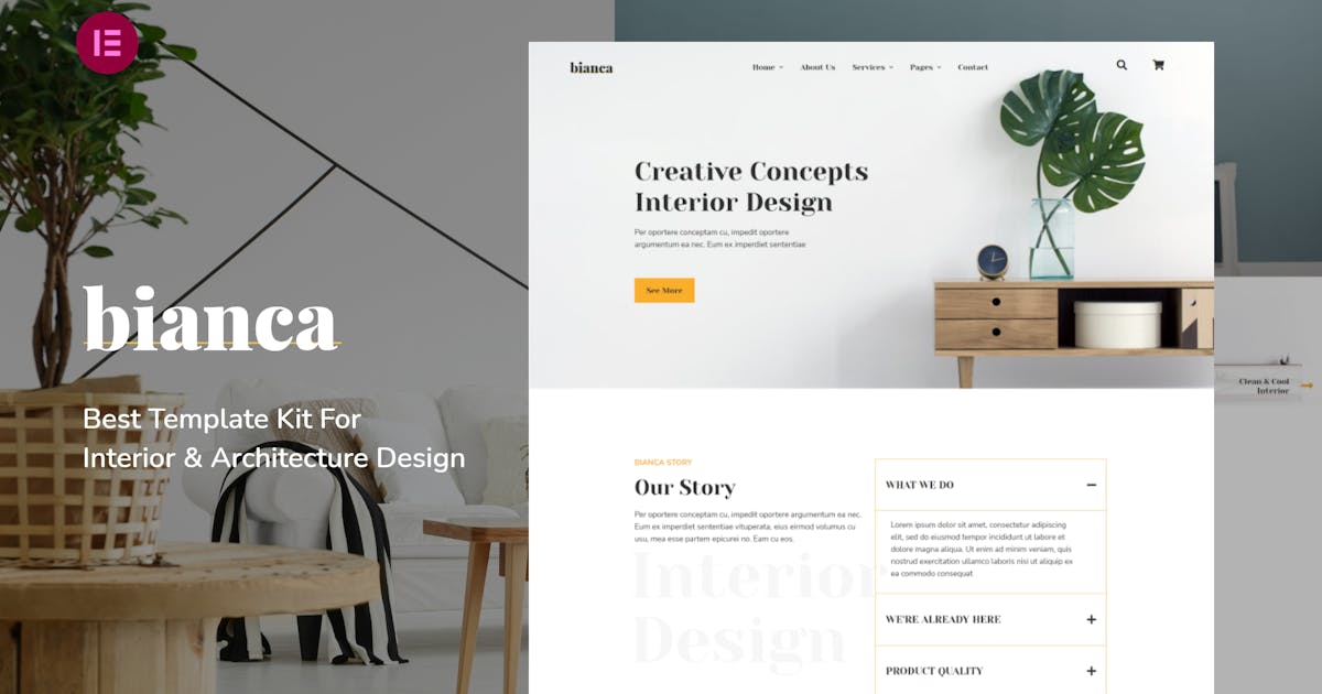 Bianca | Architecture & Interior Elementor Template Kit