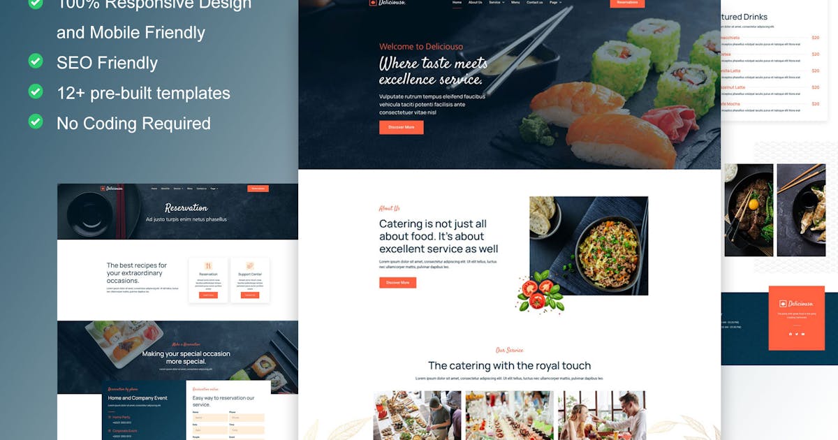 Deliciouso – Catering & Restaurant Elementor Template Kit
