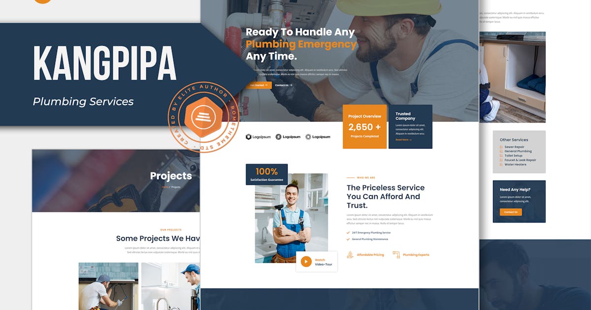 Kangpipa – Plumbing Services Elementor Template Kit
