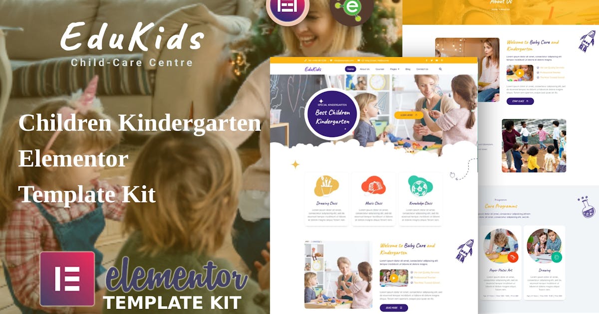 EduKids – Children Kindergarten Elementor Template Kit