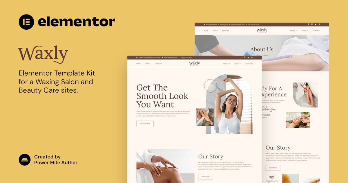 Waxly - Waxing Salon & Beauty Care Elementor Template Kit