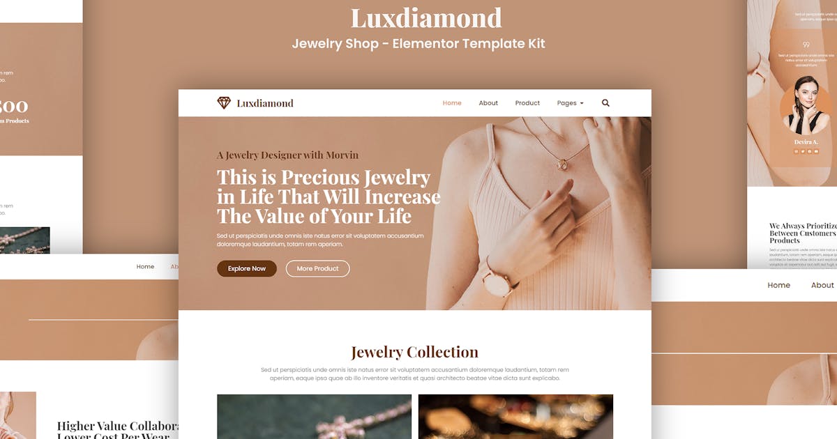 Luxdiamond – Jewelry Shop Elementor Template Kit