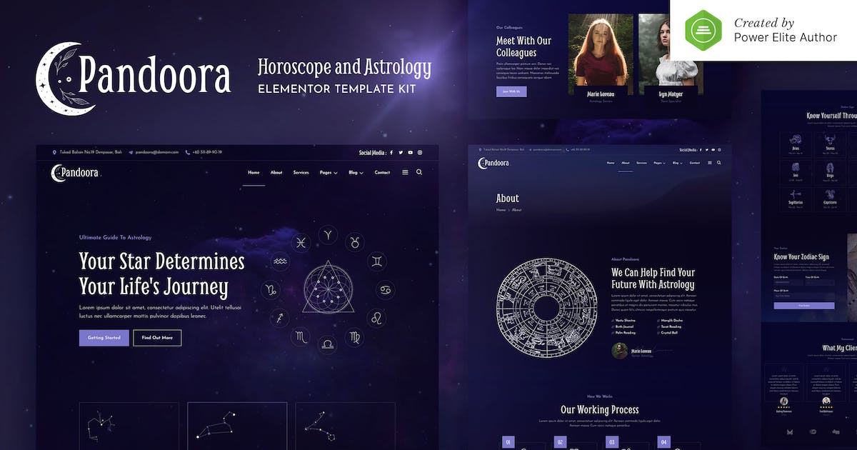 Pandoora - Horoscope & Astrology Elementor Template Kit