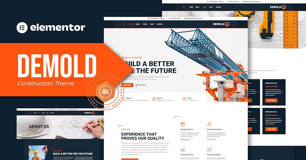 Demold – Construction Elementor Template Kit