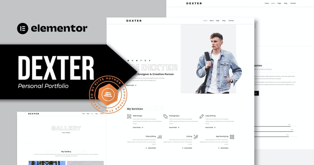 Dexter – Personal Portfolio Elementor Template Kit