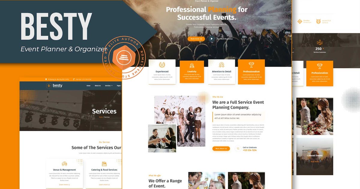 Besty – Event Planner And Organizer Kit de Templates para Elementor