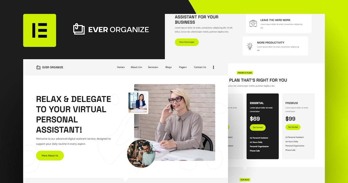 Ever Organize – Personal Assistant Elementor Template Kit