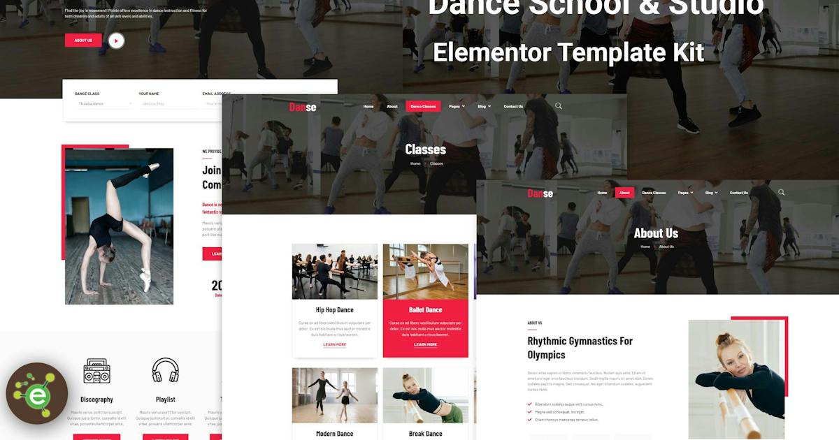 Danse – Dance School and Studio Elementor Template Kit