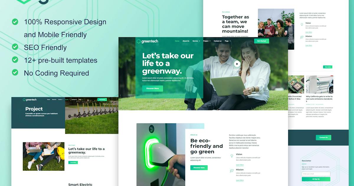 GreenTech – Green Technology Services Elementor Template Kit