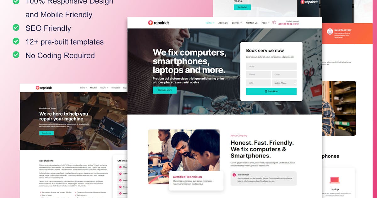 RepairKit – Mobile Phone & Computer Repair Elementor Template Kit