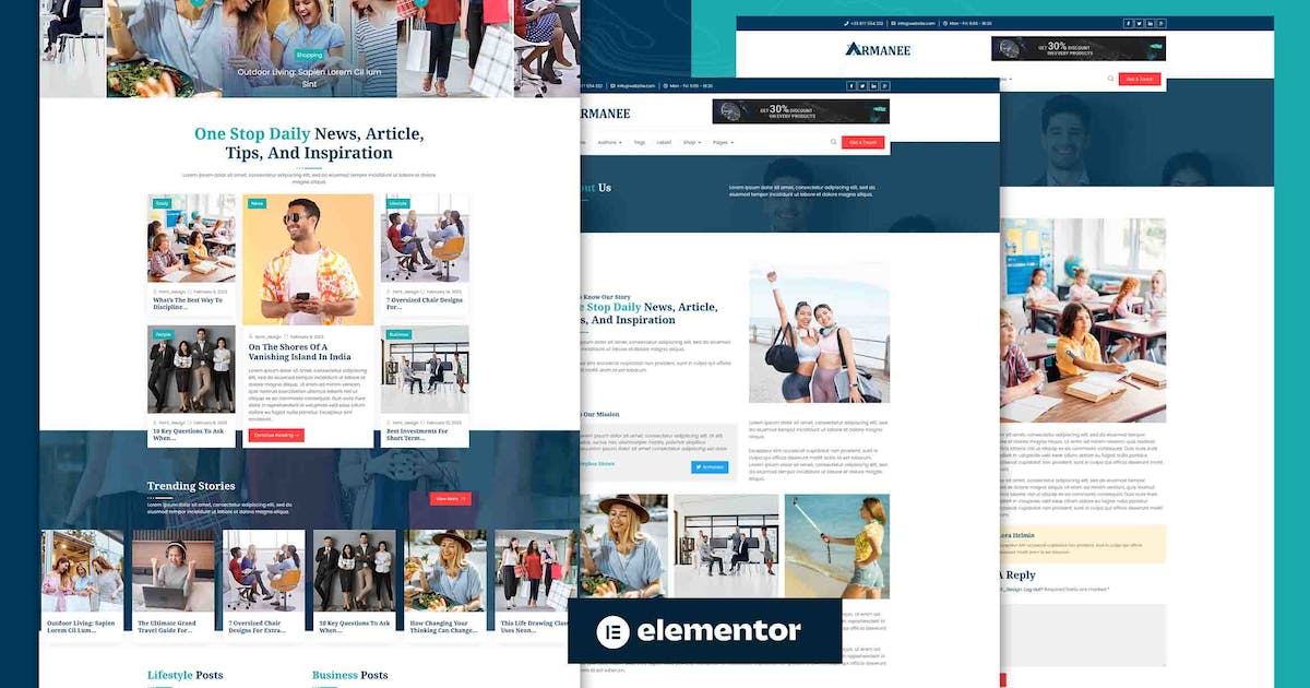 Armanee – Blog And Magazine Elementor Template Kit