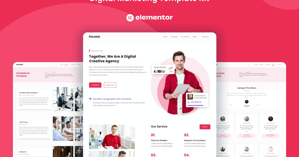 Pologo – Digital Marketing Elementor Template Kit