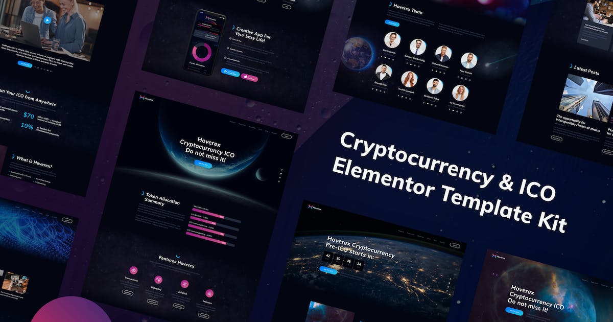Hoverex | Cryptocurrency & ICO Elementor Template Kit