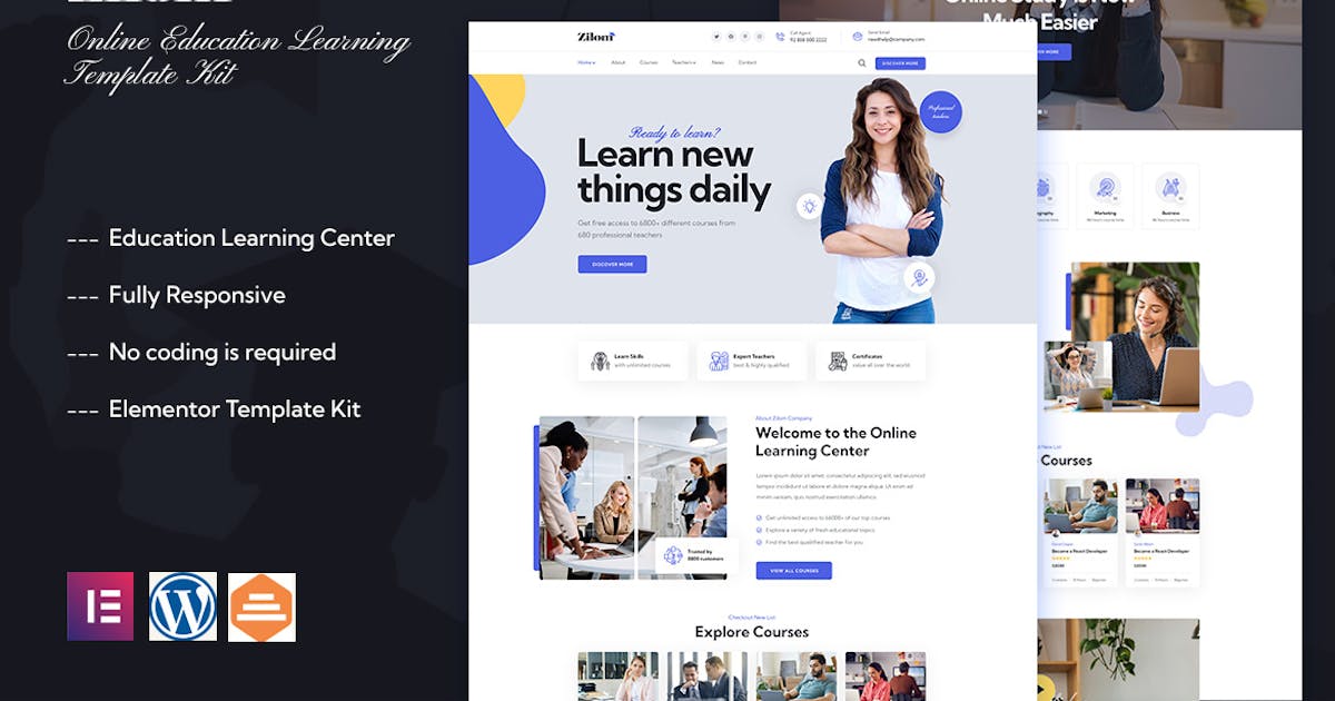 Zilom – Online Education Learning Elementor Template Kit