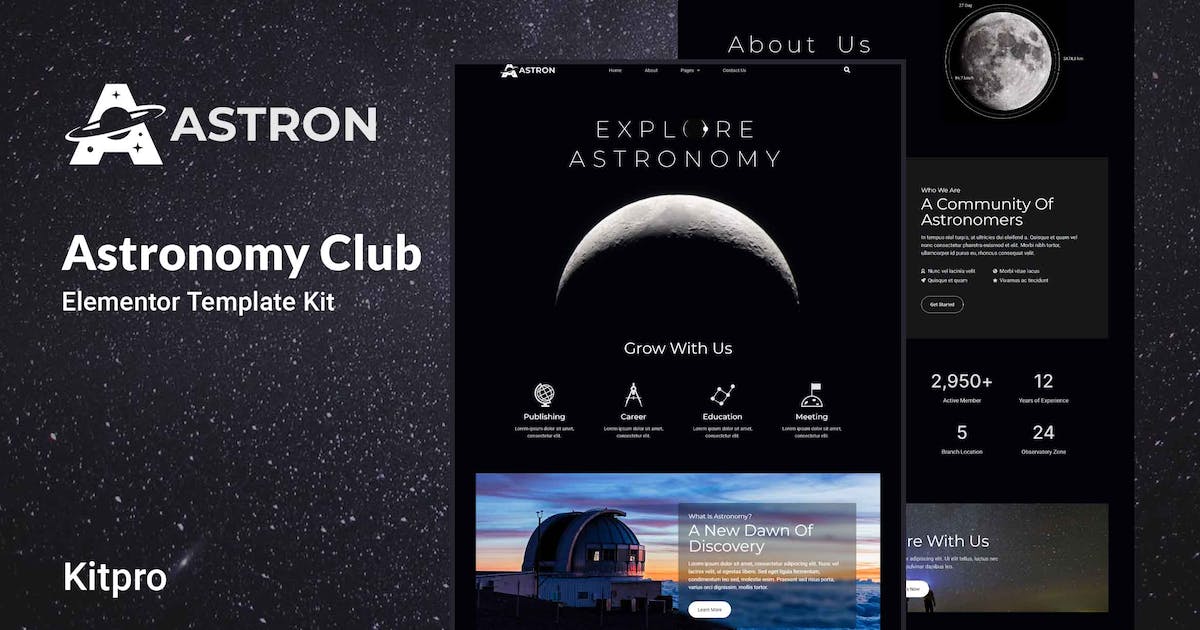 Astron – Astronomy Elementor Template Kit