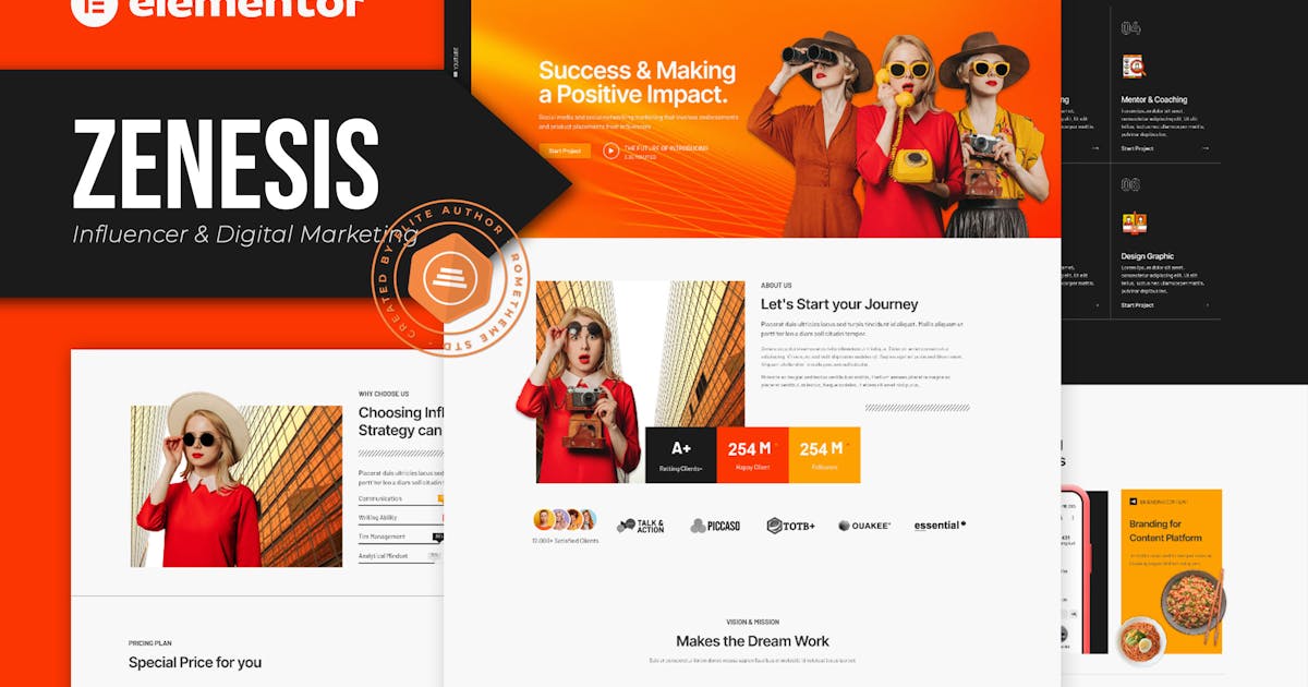 Zenesis – Influencer & Digital Marketing Elementor Template Kit
