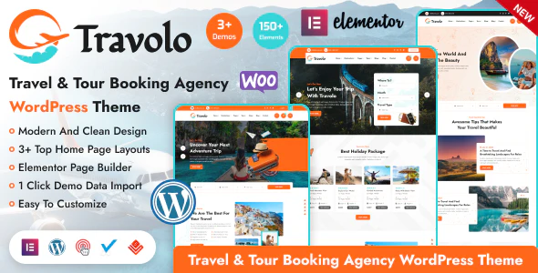 Download Travolo Travel Agency Tour Booking Wordpress Theme Version