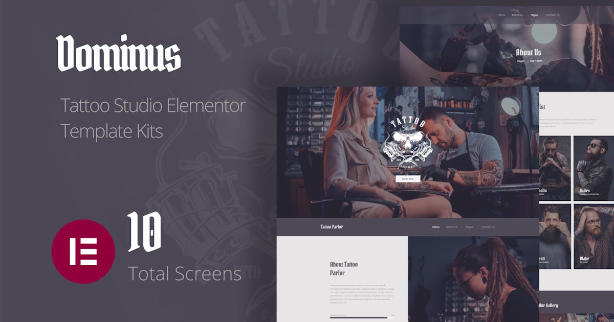 Dominus – Tattoo Studio Elementor Template Kits