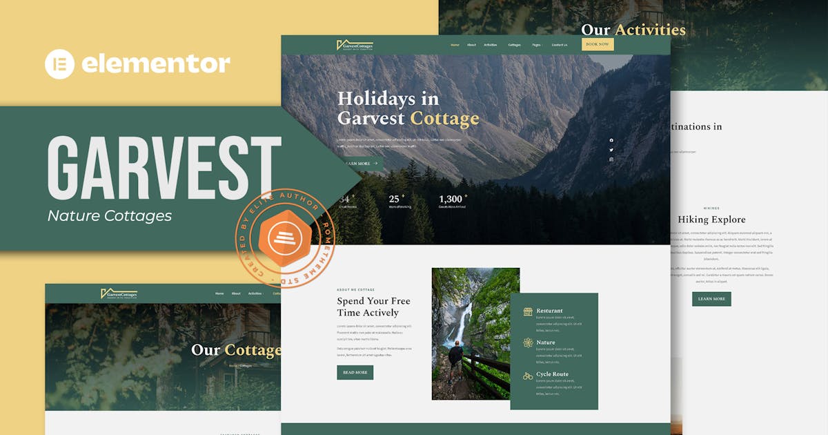 Garvest – Nature Cottages Elementor Template Kit