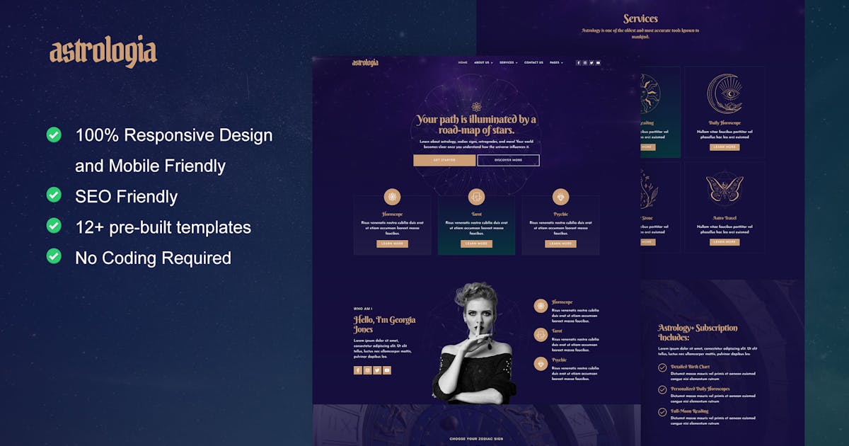 Astrologia – Horoscope Astrology Elementor Template Kit
